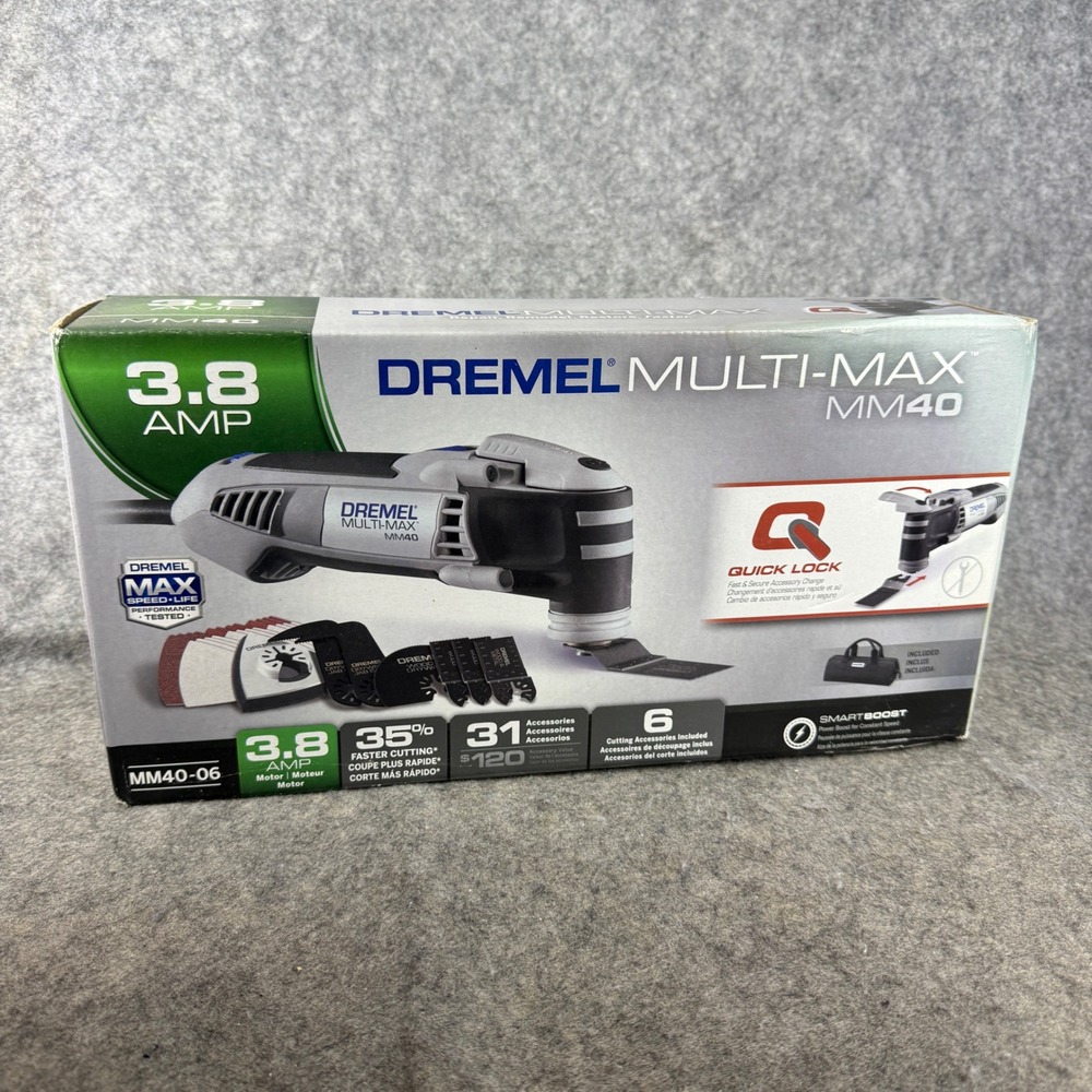 Dremel Multi-Max MM40-06 Oscillating Tool Kit 3.8 Amp 31 Accessories Bag NEW